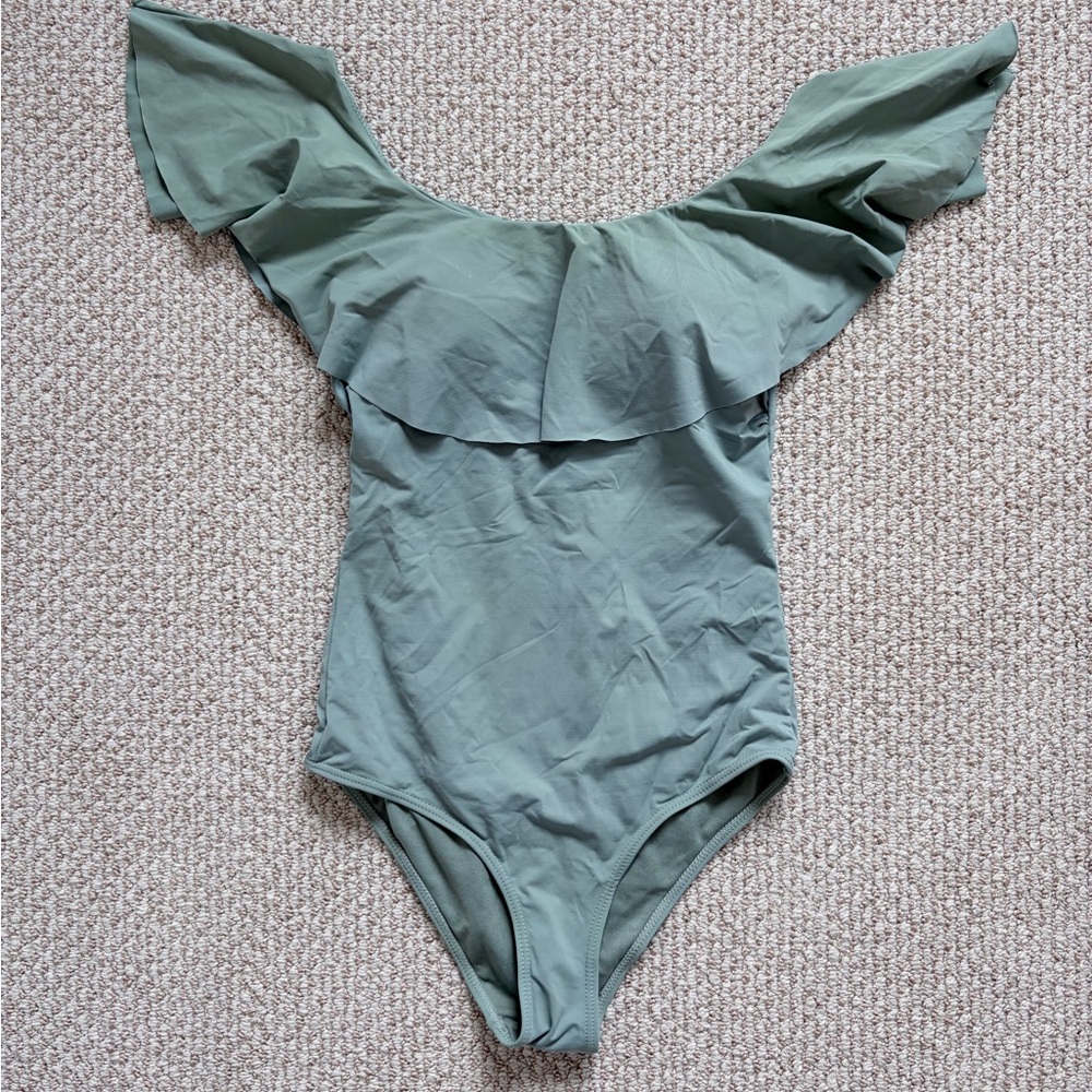 Women’s Green Ruffled One Piece S